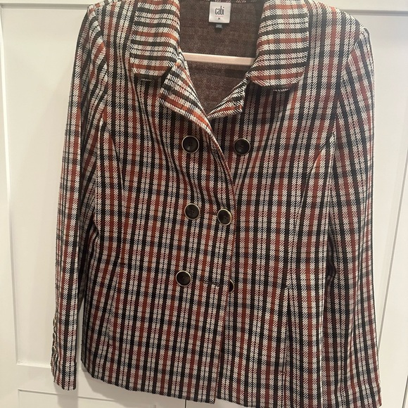 CAbi Jazzy Jacket-Toffee Plaid Blazer Sz M Preppy Office Old Money Academia - Picture 4 of 11